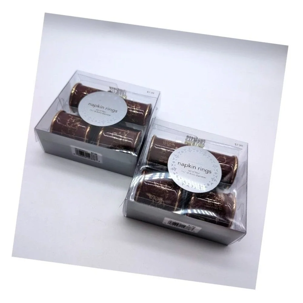8 Set Martha Stewart Napkin Rings Winter Jubilee Ceramic‎ Fruit Party Luxury NEW